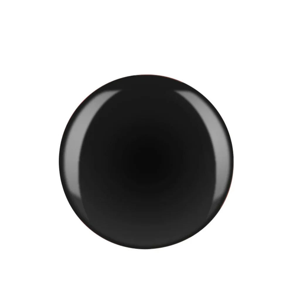 Black round object with WiFi symbol on a white background